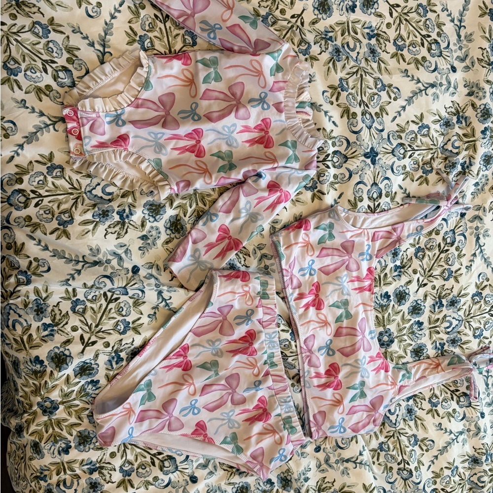 Colorful Bow Print Bikini Set